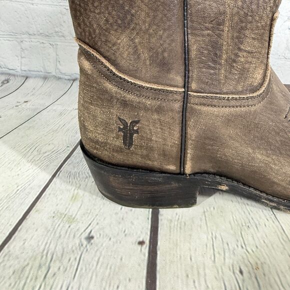 Frye Regina Ankle Booties Women Size 10 Brown Soft Leather Slip on Western - Picture 2 of 15
